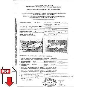 1981 Alfa Romeo Alfetta GT - 6 - 2.5 FIA homologation form PDF download